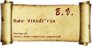 Bahr Viktória névjegykártya